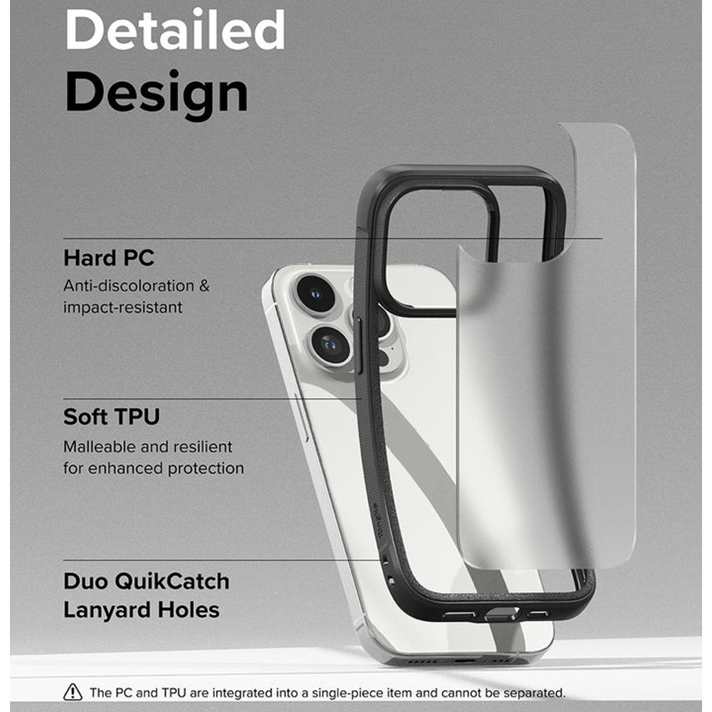 Picture of Apple iPhone 15 Pro Max 6.7 Case | Ringke Fusion Bold Anti Yellow Back Plate Drop Protection Case for Apple iPhone 15 Pro Max 6.7 (Matte Gray)