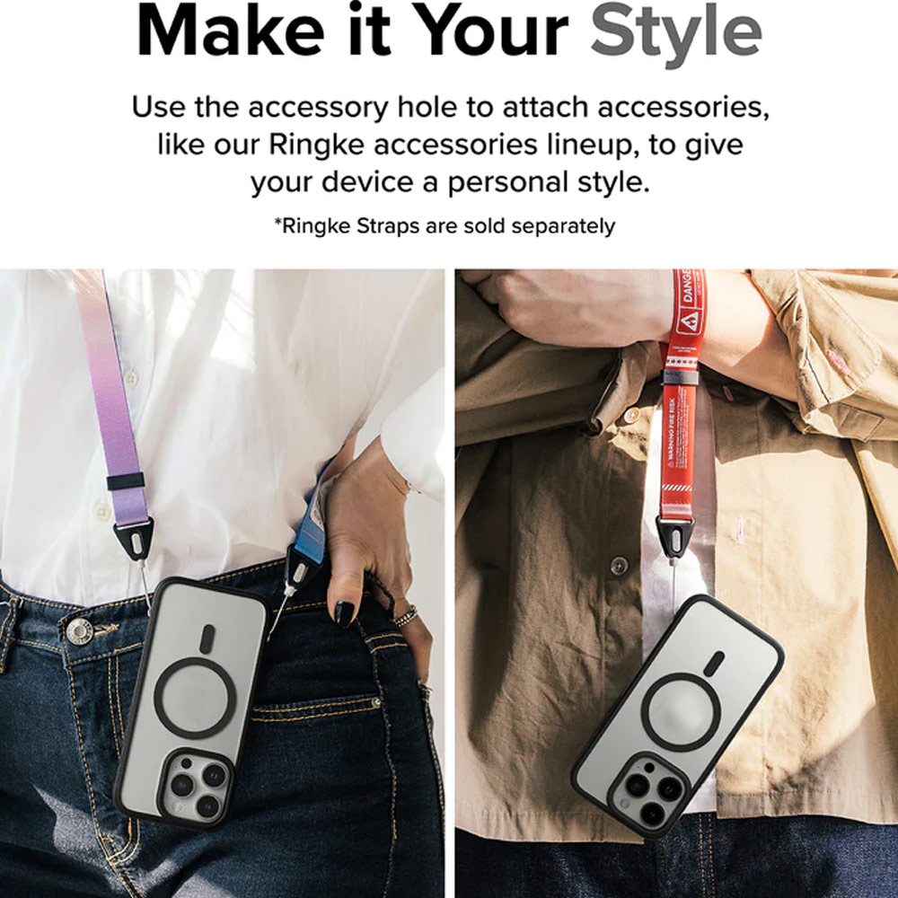 Picture of Apple iPhone 15 Pro Max 6.7 Case | Ringke Fusion Bold Magnetic Anti Yellow Back Plate Drop Protection Case for iPhone 15 Pro Max 6.7 (Matte Black)