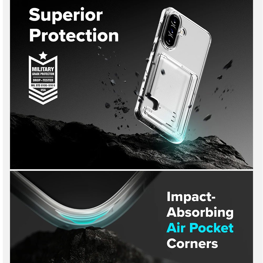 Picture of Samsung Galaxy A57 Case | Ringke Fusion Card Transparent Hybrid Card Holder Protection Case for Samsung Galaxy A57 (Clear)