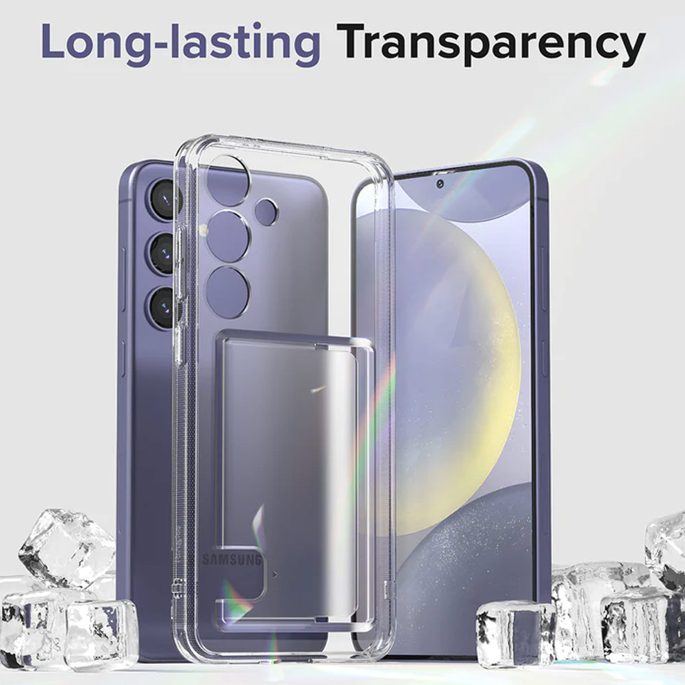 Picture of Samsung Galaxy S24 Case | Ringke Fusion Card Holder Storage Transparent Protection Case for Samsung Galaxy S24 (Clear)