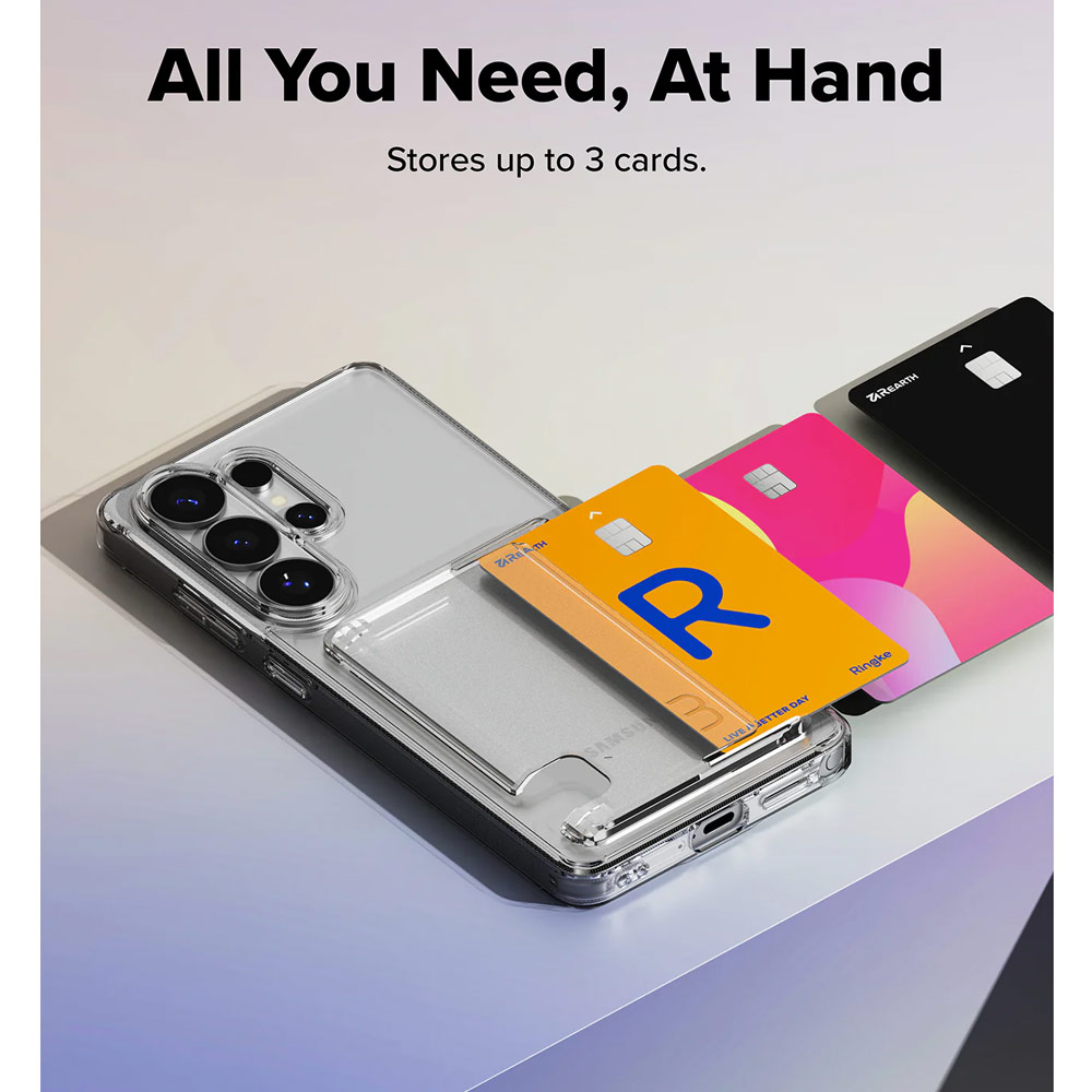 Picture of Samsung Galaxy S26 Ultra Case | Ringke Fusion Card Holder Protection Case for Samsung Galaxy S26 Ultra (Clear)