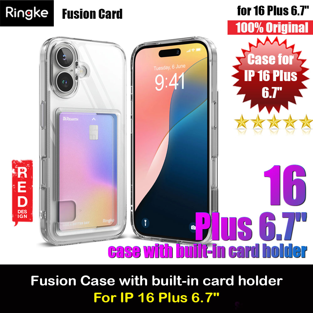 Picture of Ringke Fusion Card Drop Protection Case for  iPhone 16 Plus 6.7 (Clear) Apple iPhone 16 Plus 6.7- Apple iPhone 16 Plus 6.7 Cases, Apple iPhone 16 Plus 6.7 Covers, iPad Cases and a wide selection of Apple iPhone 16 Plus 6.7 Accessories in Malaysia, Sabah, Sarawak and Singapore 