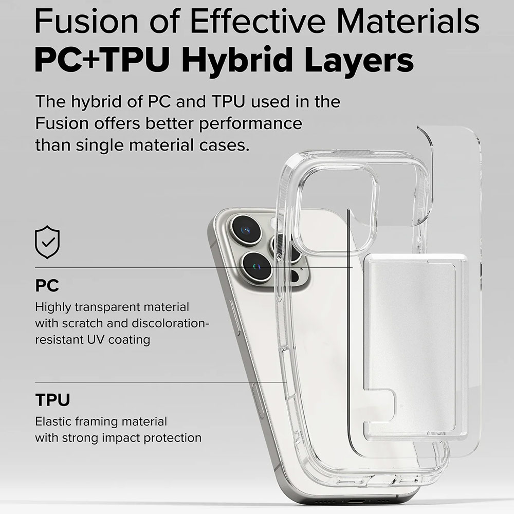 Picture of Apple iPhone 16 Pro 6.3 Case | Ringke Fusion Card Drop Protection Case for  iPhone 16 Pro 6.3 (Clear)