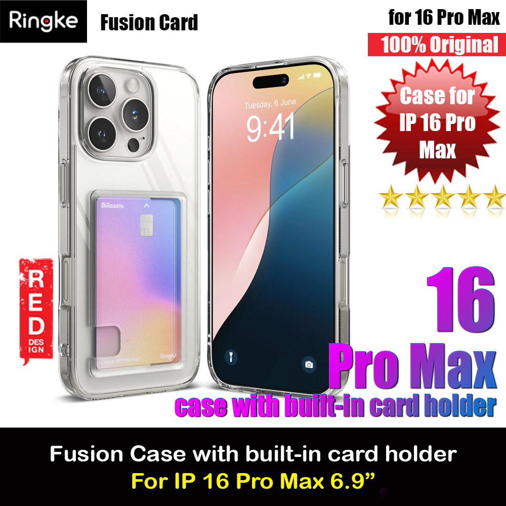 Picture of Ringke Fusion Card Drop Protection Case for  iPhone 16 Pro Max 6.9 (Clear) Apple iPhone 16 Pro Max 6.9- Apple iPhone 16 Pro Max 6.9 Cases, Apple iPhone 16 Pro Max 6.9 Covers, iPad Cases and a wide selection of Apple iPhone 16 Pro Max 6.9 Accessories in Malaysia, Sabah, Sarawak and Singapore 