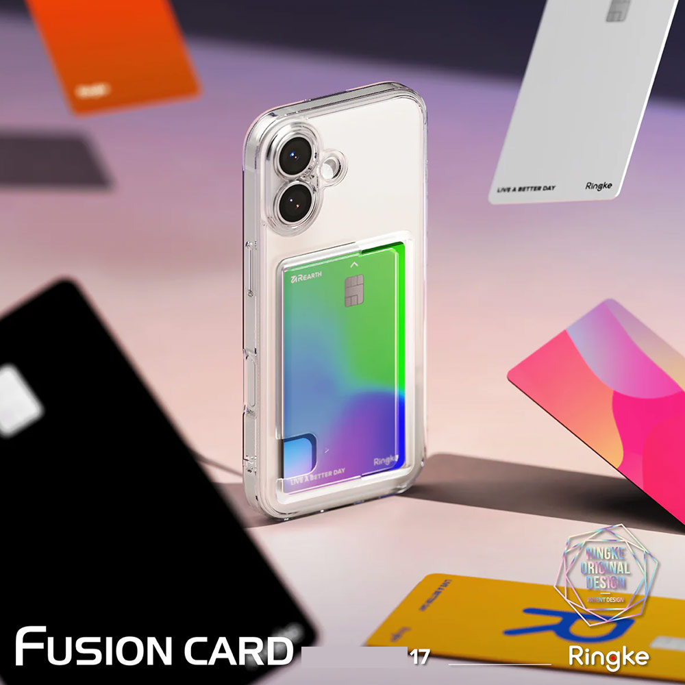 Picture of Apple iPhone 17 Pro 6.3 Case | Ringke Fusion Card Holder Drop Protection Case for iPhone 17 Pro 6.3 (Clear)