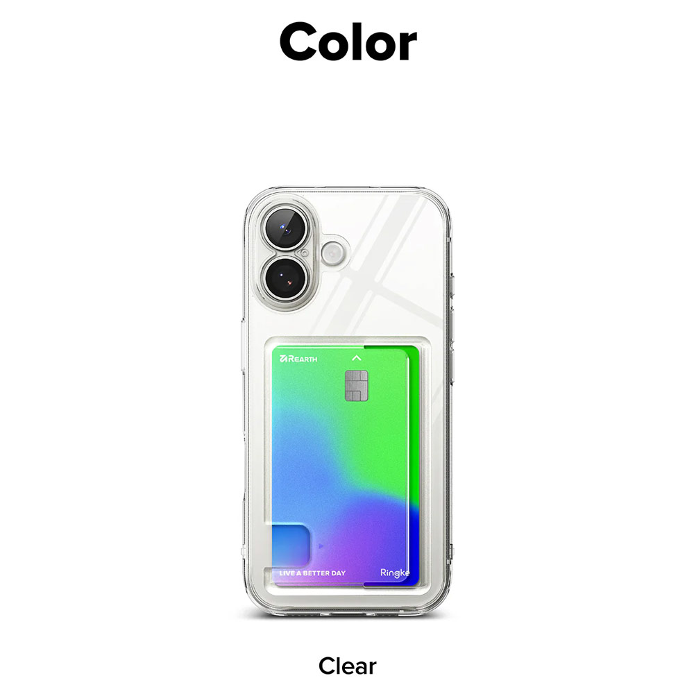 Picture of Apple iPhone 17 Pro 6.3 Case | Ringke Fusion Card Holder Drop Protection Case for iPhone 17 Pro 6.3 (Clear)