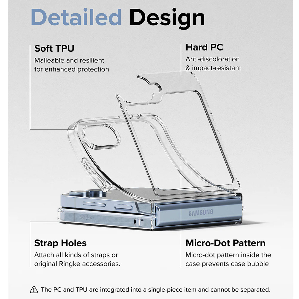 Picture of Samsung Galaxy Z Flip 6 Case | Ringke Fusion  Protection Case with Strap Hole for Samsung Galaxy Z Flip 6 (Clear)