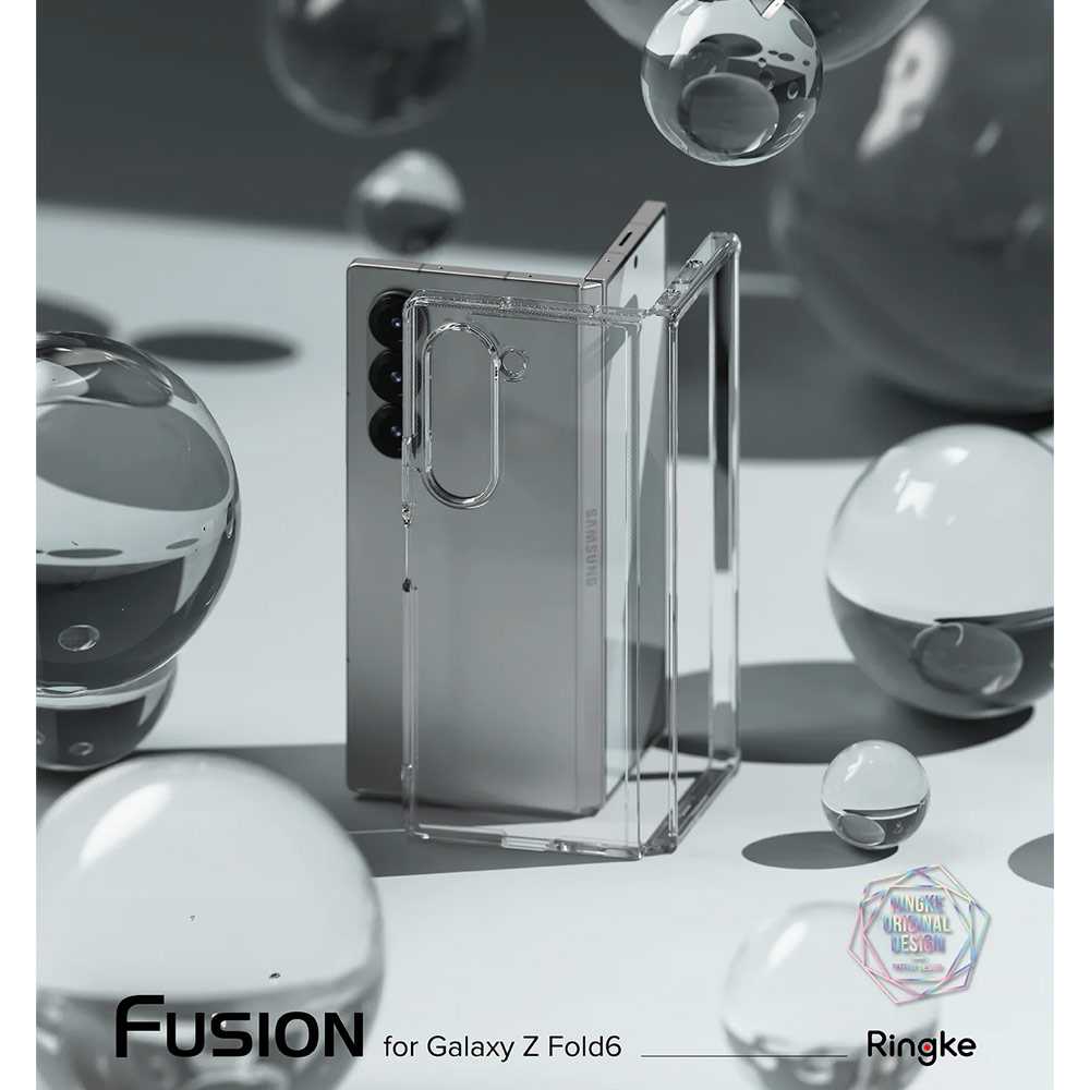 Picture of Samsung Galaxy Z Fold 6 Case | Ringke Fusion  Protection Case with Strap Hole for Samsung Galaxy Z Fold 6 (Clear)