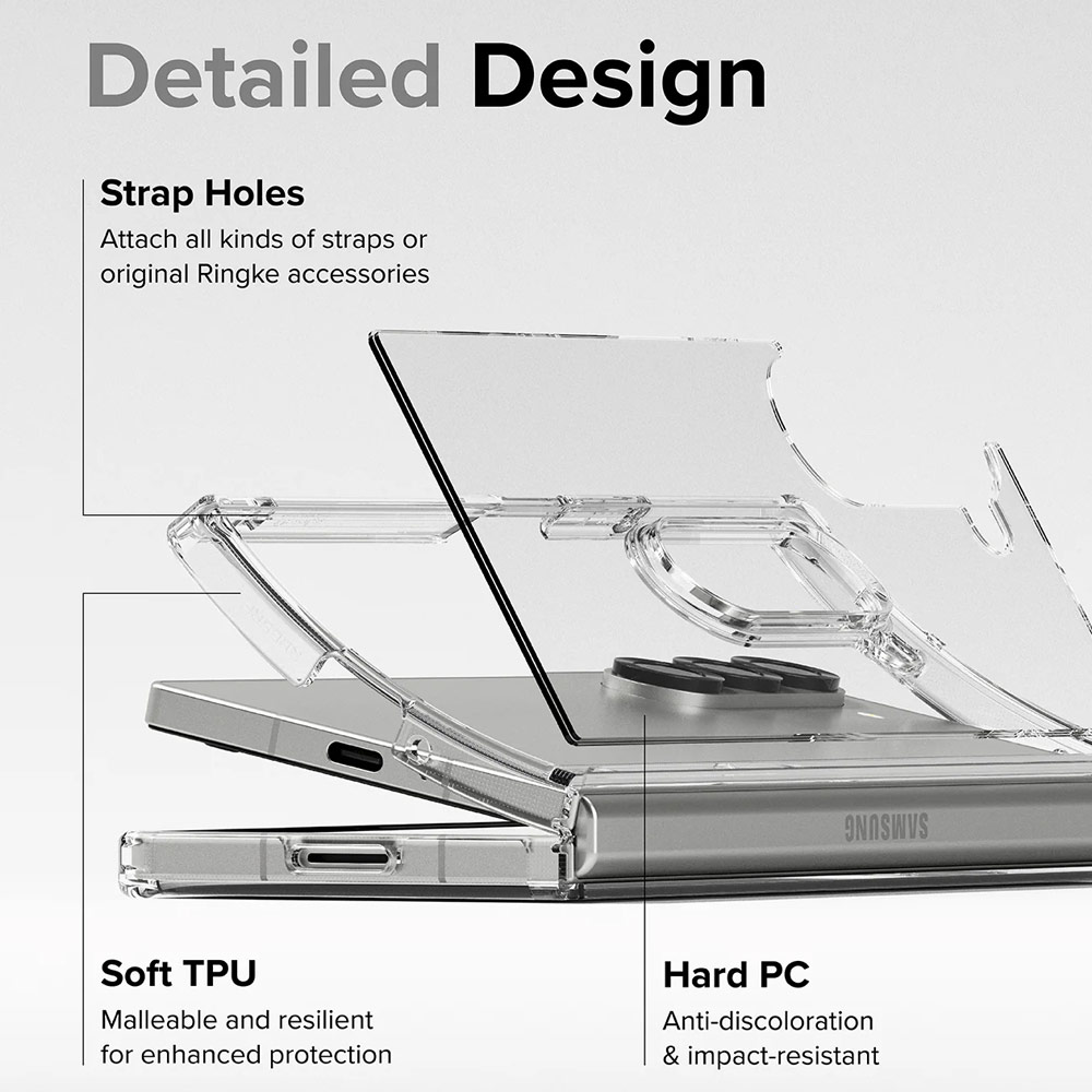 Picture of Samsung Galaxy Z Fold 6 Case | Ringke Fusion  Protection Case with Strap Hole for Samsung Galaxy Z Fold 6 (Clear)