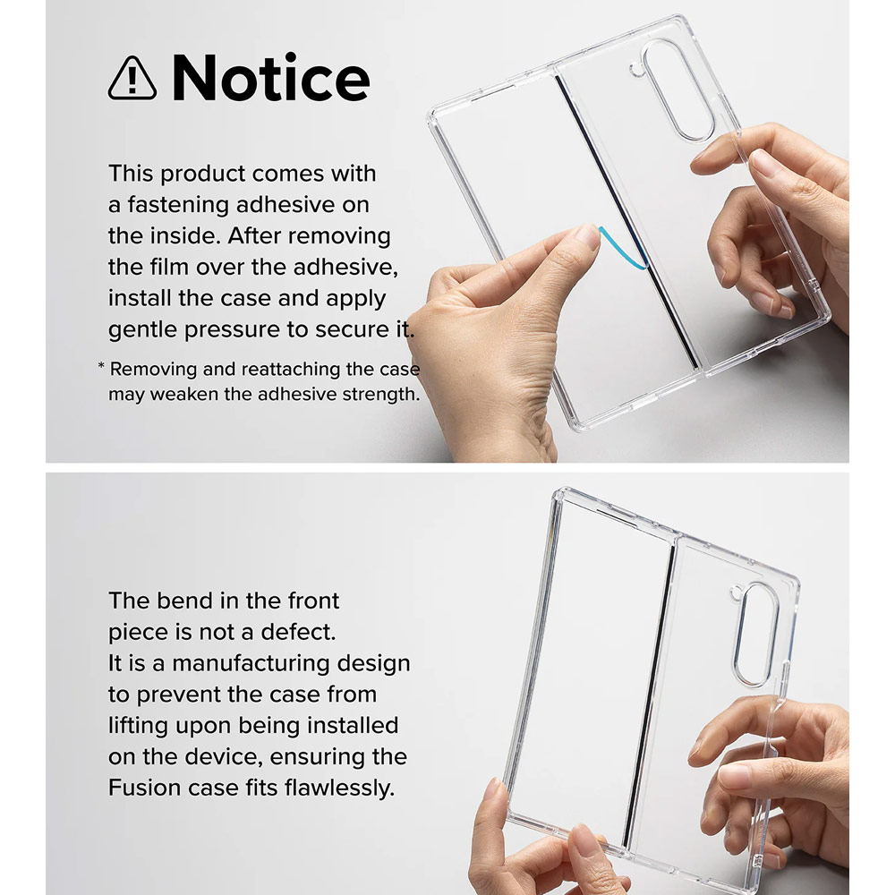 Picture of Samsung Galaxy Z Fold 6 Case | Ringke Fusion  Protection Case with Strap Hole for Samsung Galaxy Z Fold 6 (Clear)