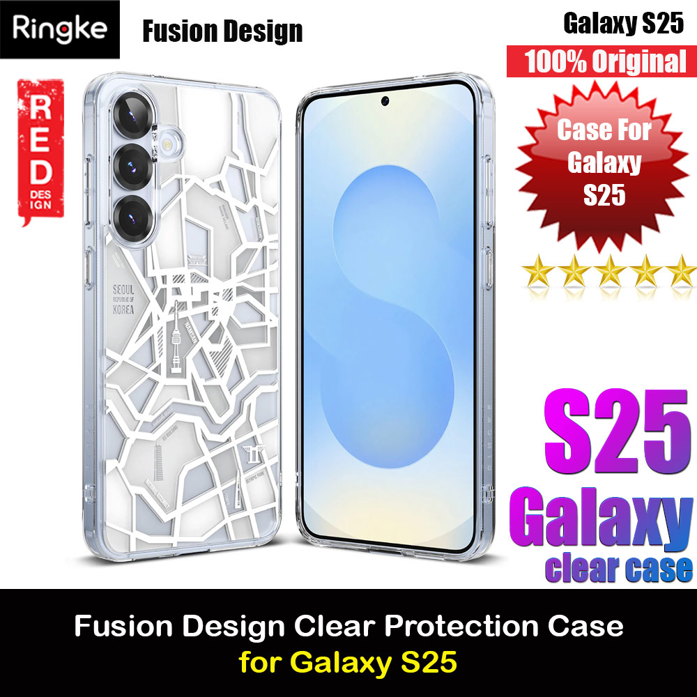 Picture of Ringke Fusion Design Transparent Protection Case for Samsung Galaxy S25 (Seoul Map White) Samsung Galaxy S25- Samsung Galaxy S25 Cases, Samsung Galaxy S25 Covers, iPad Cases and a wide selection of Samsung Galaxy S25 Accessories in Malaysia, Sabah, Sarawak and Singapore 