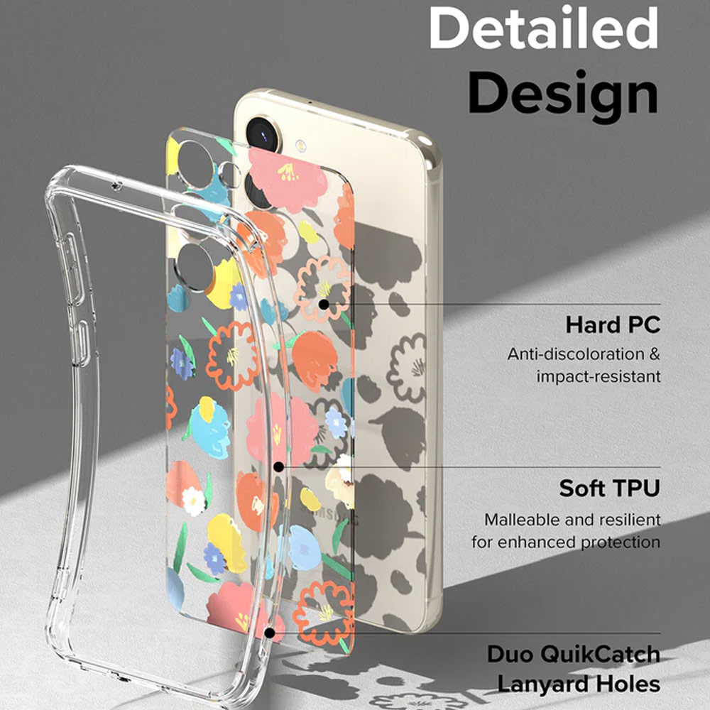 Picture of Samsung Galaxy S23 Case | Ringke Fusion Design Transparent Protection Case for Samsung Galaxy S23 Plus (Dry Flowers)