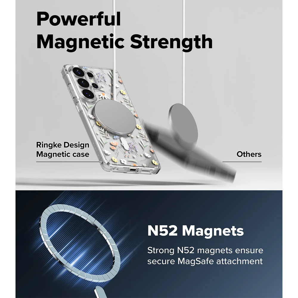 Picture of Samsung Galaxy S26 Ultra Case | Ringke Fusion Design Magnetic Transparent Protection Case for Samsung Galaxy S26 Ultra (Dry Flower)