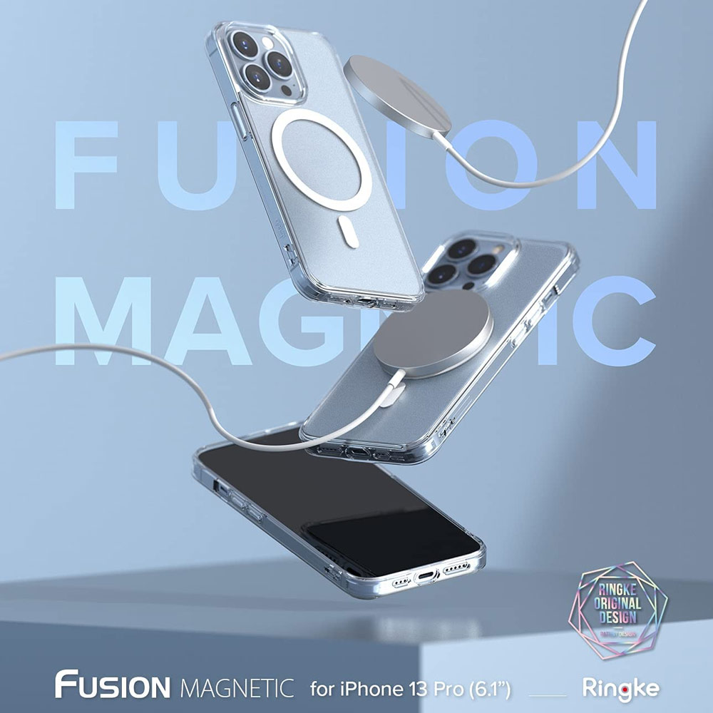 Picture of Apple iPhone 13 Pro 6.1 Case | Ringke Fusion Magnetic Matte Protection Case Magsafe Compatible for Apple iPhone 13 Pro 6.1 (Matte Clear)