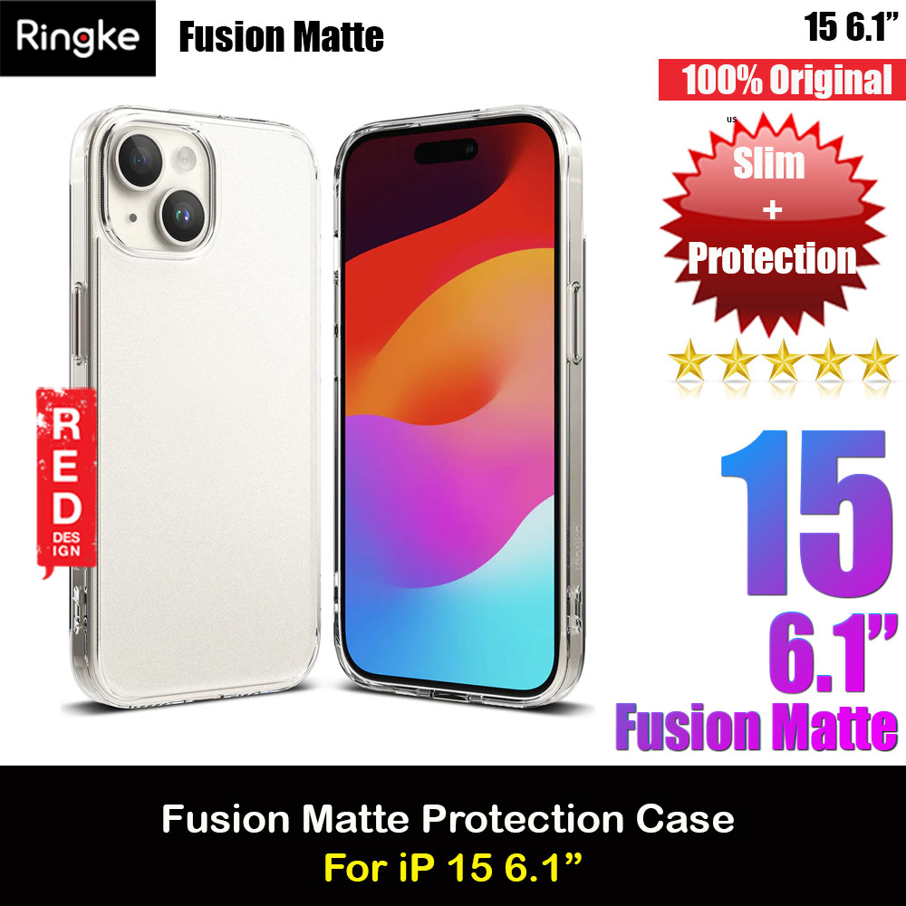 Picture of Ringke Fusion Slim Drop Protection Case for Apple iPhone 15 6.1 (Matte Clear) Apple iPhone 15 6.1- Apple iPhone 15 6.1 Cases, Apple iPhone 15 6.1 Covers, iPad Cases and a wide selection of Apple iPhone 15 6.1 Accessories in Malaysia, Sabah, Sarawak and Singapore 