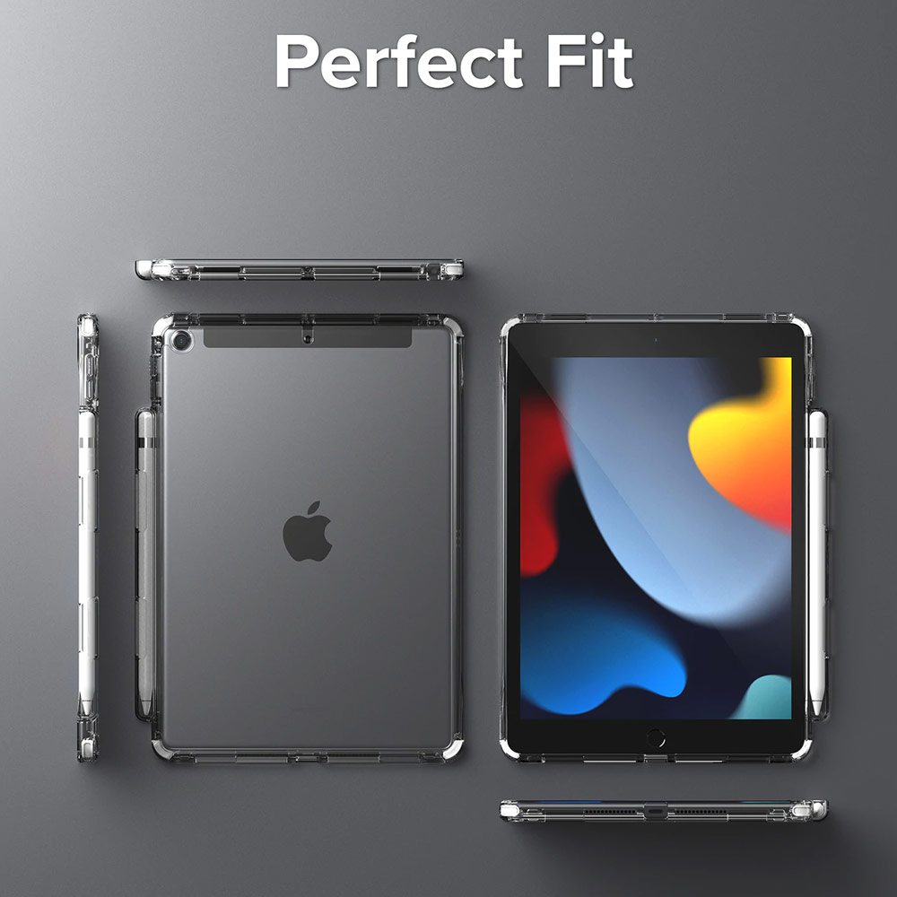 Picture of Apple iPad 10.2 9th gen 2021 Case | Ringke Fusion Plus Back Case Protection Case for Apple iPad 10.2 9th Gen 2021 (White Black)