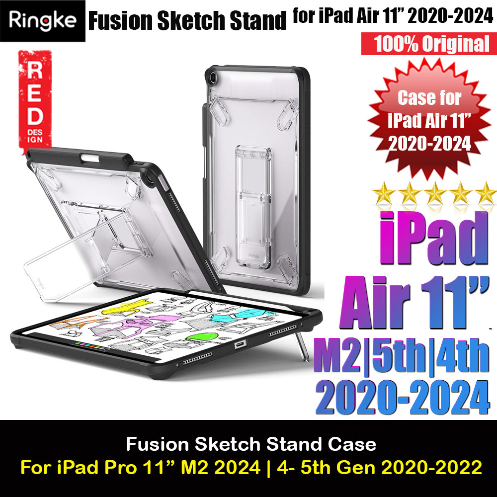 Picture of Ringke Fusion Sketch Stand Case Horizontal Vertical Multi Angle Stand Back Drop Protection Case for iPad Air 11" M2 6th Gen 4th Gen 5th Gen 2020  2022 2024 (Black) Apple iPad Air 10.9 2020- Apple iPad Air 10.9 2020 Cases, Apple iPad Air 10.9 2020 Covers, iPad Cases and a wide selection of Apple iPad Air 10.9 2020 Accessories in Malaysia, Sabah, Sarawak and Singapore 