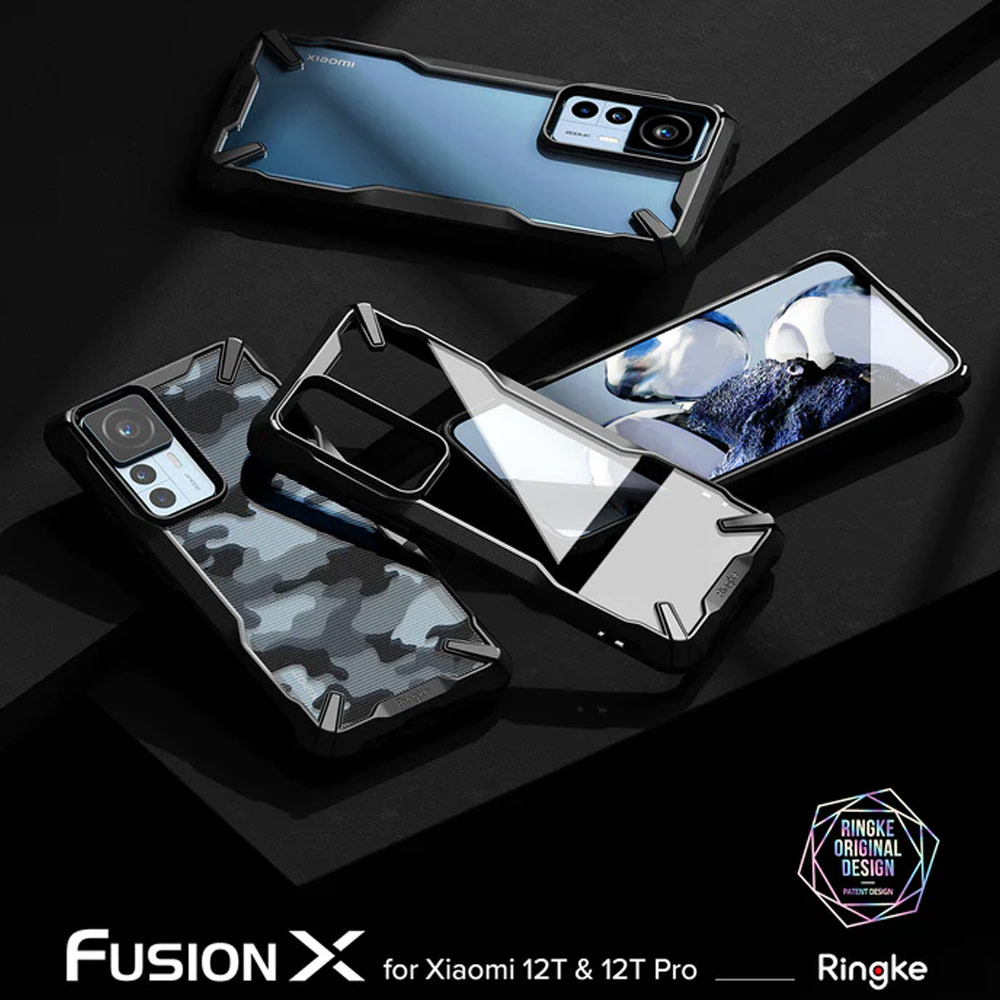 Picture of Xiaomi 12T / 12T Pro Case | Ringke Fusion X Drop Protection Case for Xiaomi Mi 12T 12T Pro (Camo Black)