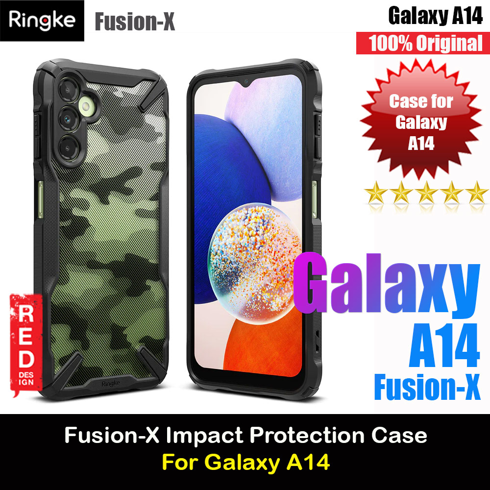 Picture of Ringke Fusion X Transparent Back Panel and Flexible TPU Frames Protection Case for Samsung Galaxy A14 5G (Camo Black) Samsung Galaxy A14 5G- Samsung Galaxy A14 5G Cases, Samsung Galaxy A14 5G Covers, iPad Cases and a wide selection of Samsung Galaxy A14 5G Accessories in Malaysia, Sabah, Sarawak and Singapore 