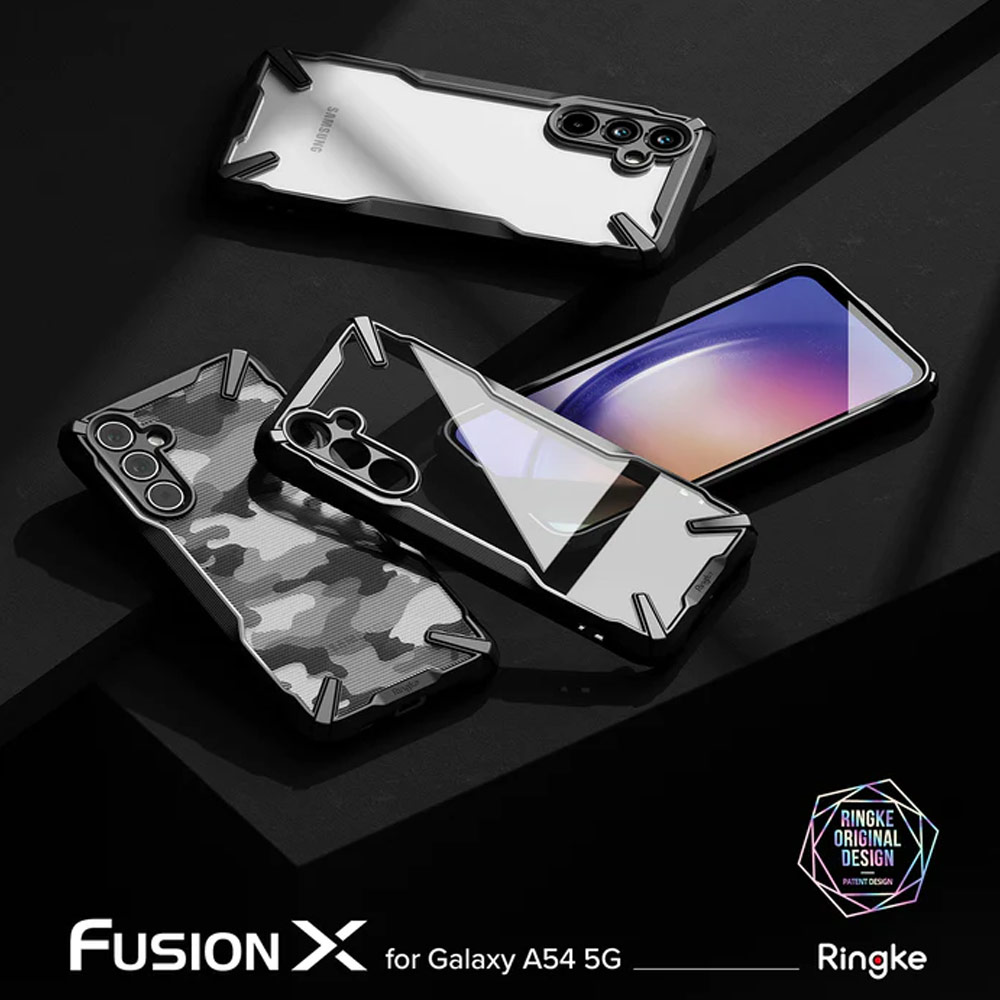 Picture of Samsung Galaxy A54 5G Case | Ringke Fusion X Solid TPU Frames Drop Protection Case for Samsung Galaxy A54 5G (Camo Black)