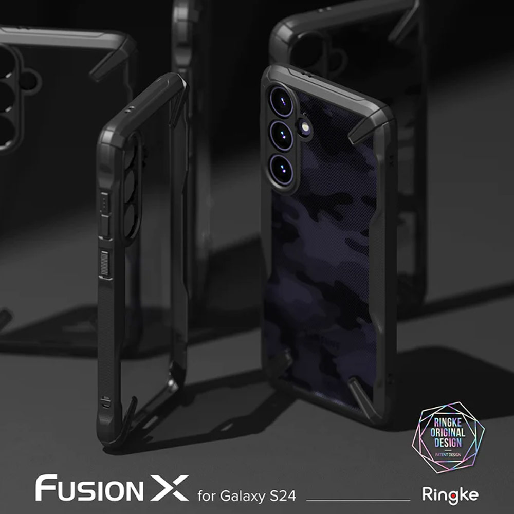 Picture of Samsung Galaxy S24 Case | Ringke Fusion X Drop Protection Case for Samsung Galaxy S24 (Camo Black)