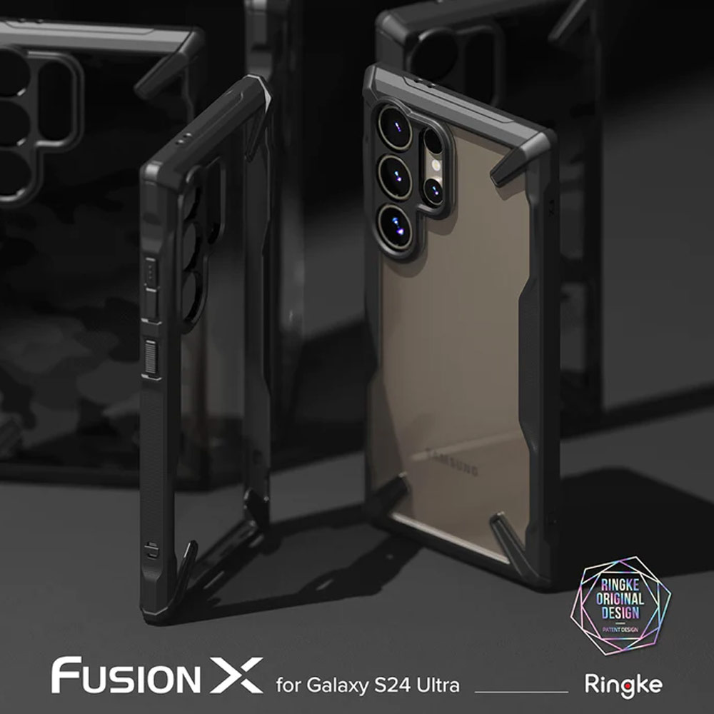 Picture of Samsung Galaxy S24 Ultra Case | Ringke Fusion X Drop Protection Case for Samsung Galaxy S24 Ultra 6.8 (Camo Black)