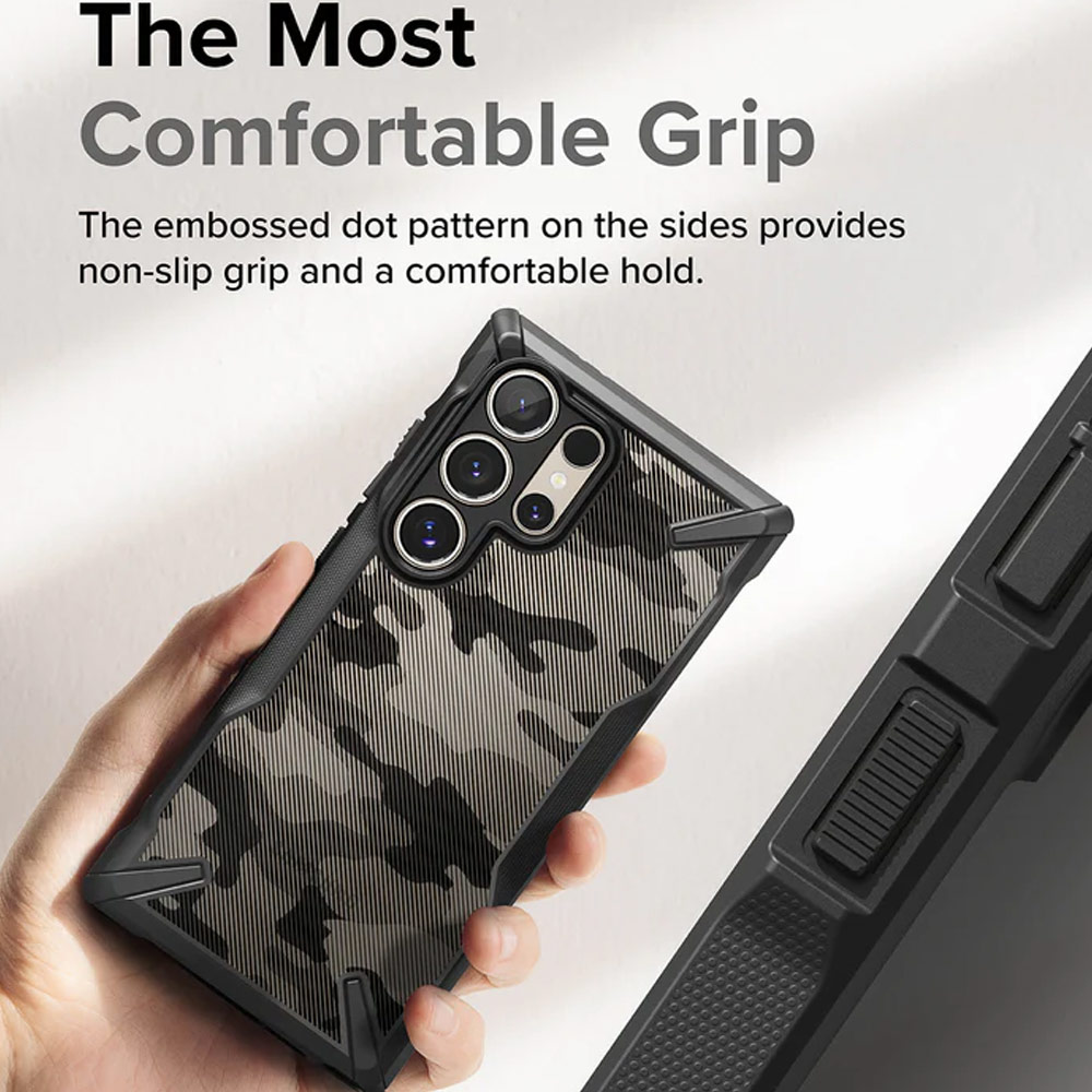 Picture of Samsung Galaxy S24 Ultra Case | Ringke Fusion X Drop Protection Case for Samsung Galaxy S24 Ultra 6.8 (Camo Black)