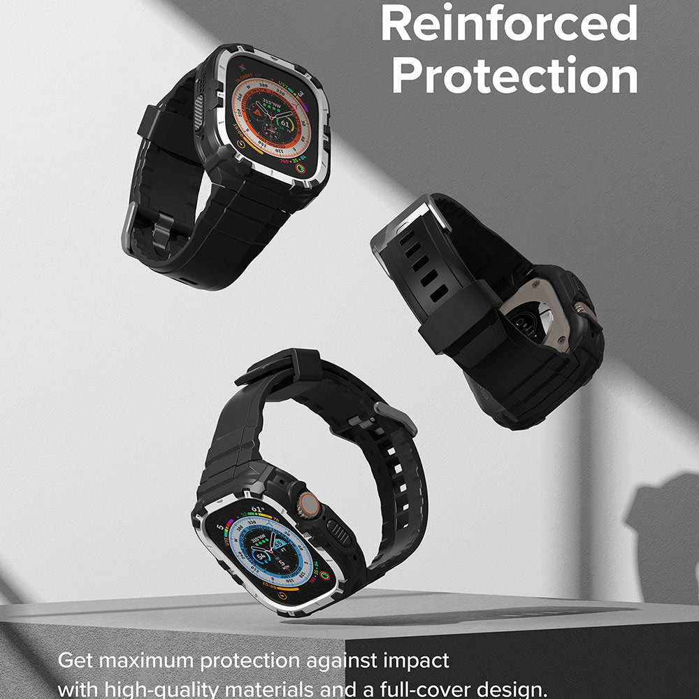 Picture of Apple Watch 49mm	Ultra Case | Ringke Fusion X Guard Sporty Case and Strap for Apple Watch Series 8 49mm Ultra Case (White)