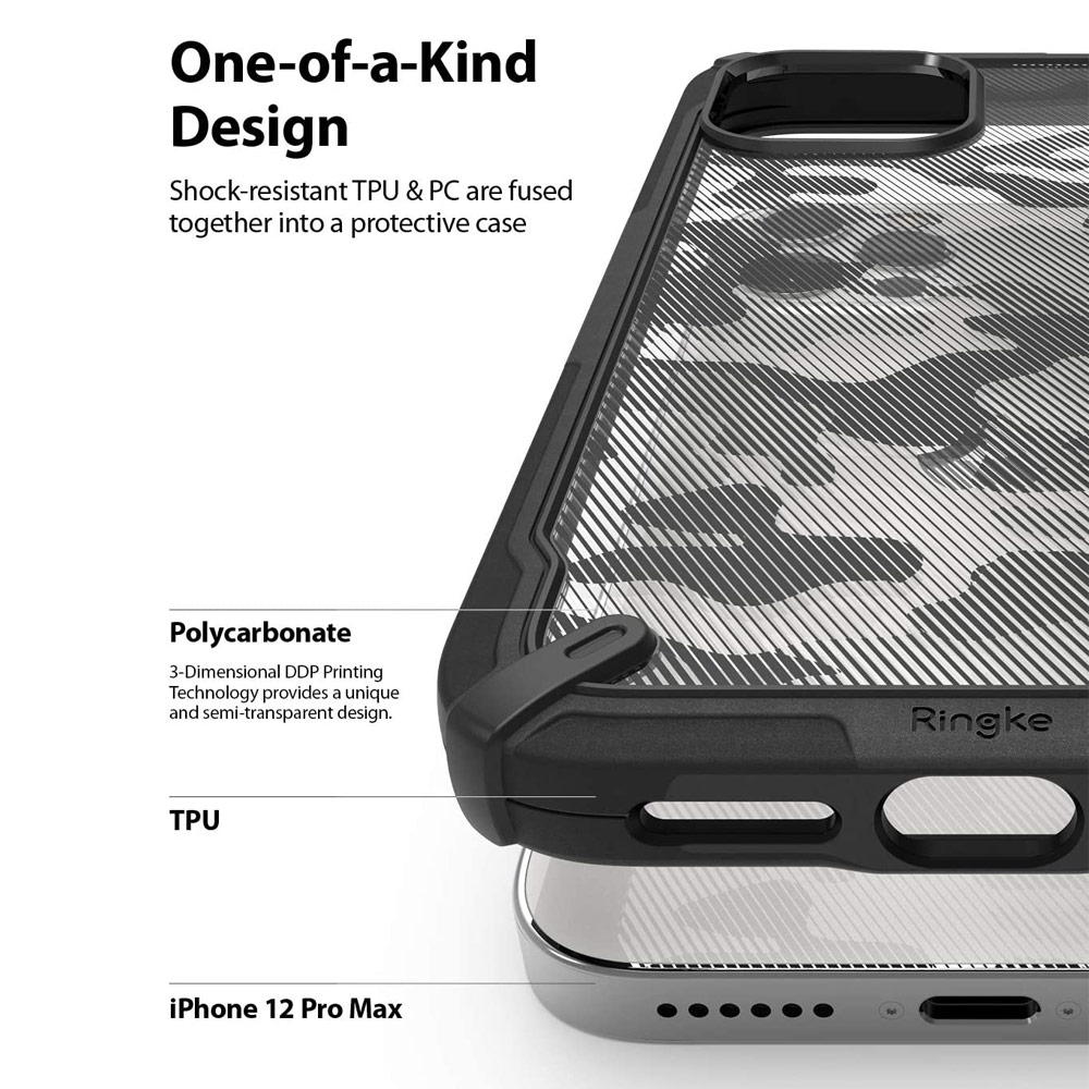 Picture of Apple iPhone 12 Pro Max 6.7 Case | Ringke Fusion-X Protection Case for Apple iPhone 12 Pro Max 6.7 (Camo Black)