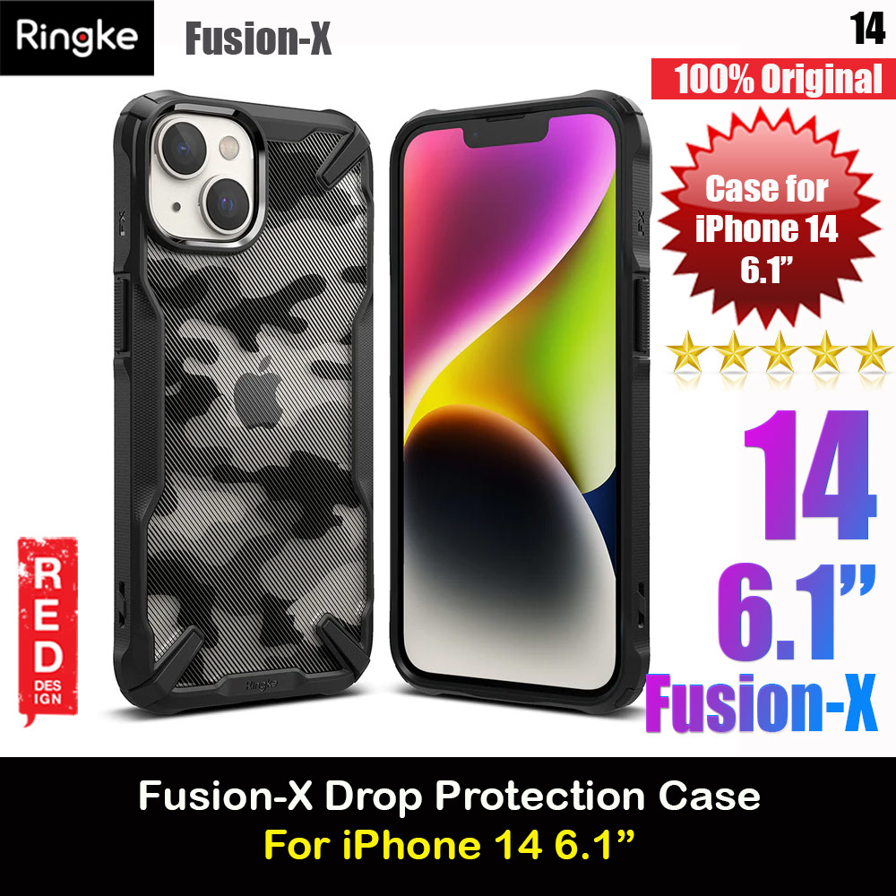 Picture of Ringke Fusion X Hybrid PC and TPU Frame Drop Protection Case for Apple iPhone 14 6.1 (Camo Black) Apple iPhone 14 6.1- Apple iPhone 14 6.1 Cases, Apple iPhone 14 6.1 Covers, iPad Cases and a wide selection of Apple iPhone 14 6.1 Accessories in Malaysia, Sabah, Sarawak and Singapore 