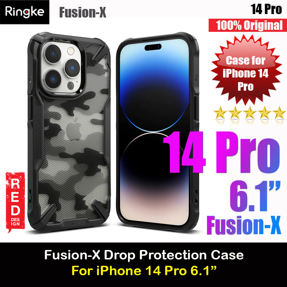 Picture of Ringke Fusion X Hybrid PC and TPU Frame Drop Protection Case for Apple iPhone 14 Pro 6.1 (Camo Black) Apple iPhone 14 Pro 6.1- Apple iPhone 14 Pro 6.1 Cases, Apple iPhone 14 Pro 6.1 Covers, iPad Cases and a wide selection of Apple iPhone 14 Pro 6.1 Accessories in Malaysia, Sabah, Sarawak and Singapore 