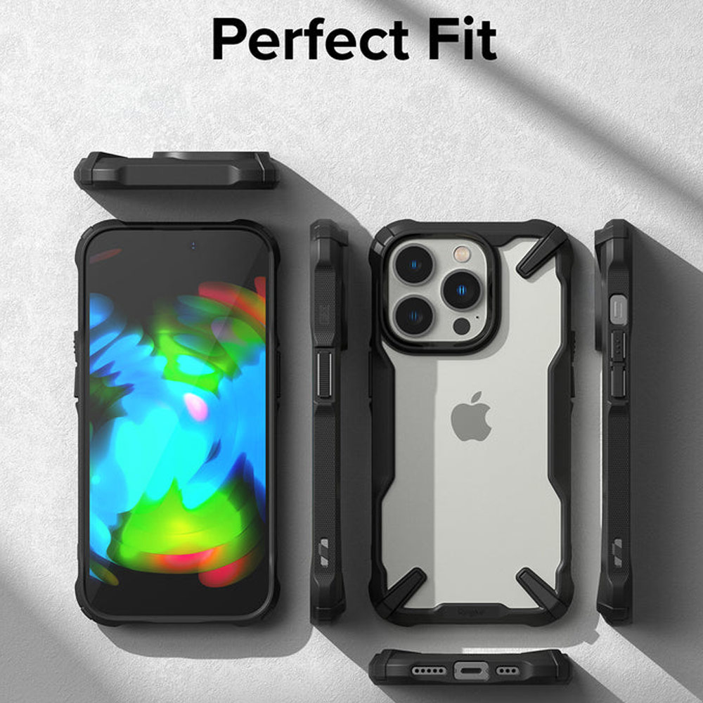 Picture of Apple iPhone 14 Pro 6.1 Case | Ringke Fusion X Hybrid PC and TPU Frame Drop Protection Case for Apple iPhone 14 Pro 6.1 (Black)