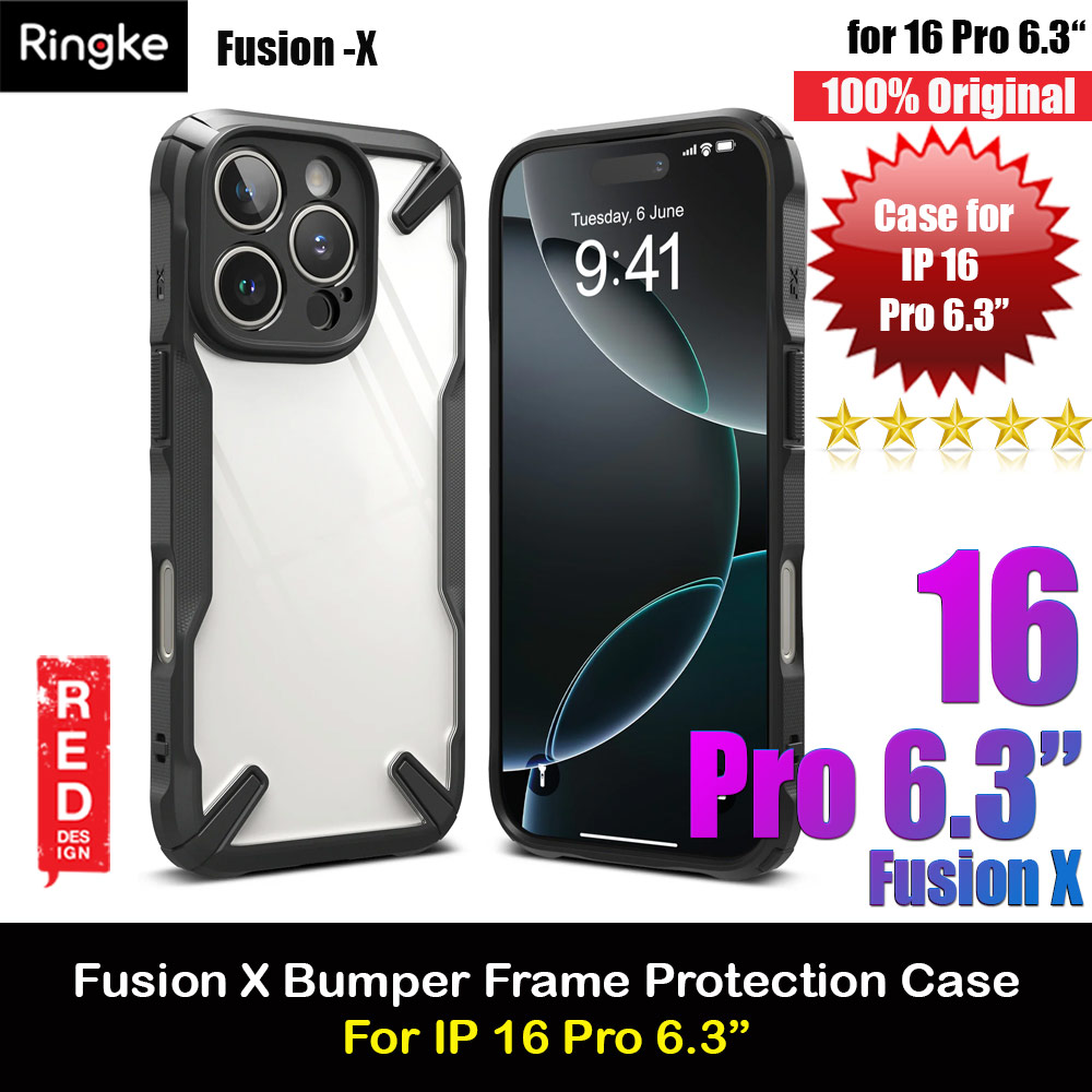 Picture of Ringke Fusion X Hybrid PC and TPU Frame Drop Protection Case for Apple iPhone 16 Pro 6.3 (Black) Apple iPhone 16 Pro 6.3- Apple iPhone 16 Pro 6.3 Cases, Apple iPhone 16 Pro 6.3 Covers, iPad Cases and a wide selection of Apple iPhone 16 Pro 6.3 Accessories in Malaysia, Sabah, Sarawak and Singapore 