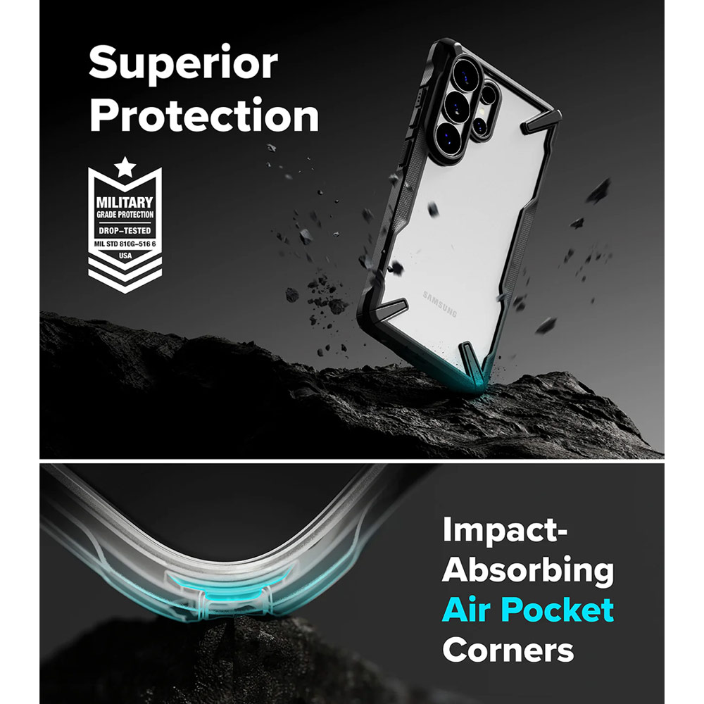 Picture of Samsung Galaxy S26 Ultra Case | Ringke Fusion X Rugged Heavy Duty Protection Case for Samsung Galaxy S26 Ultra (Black)
