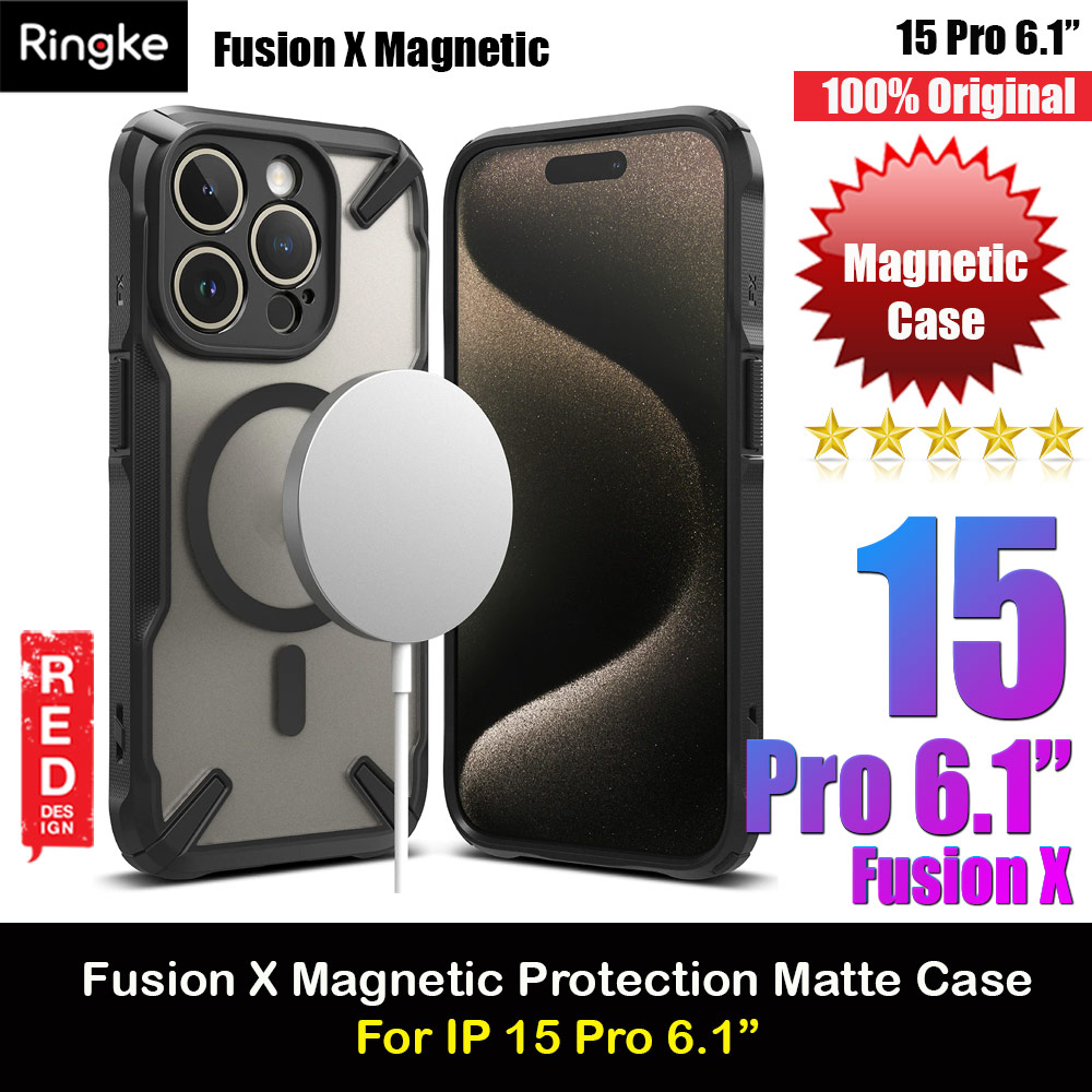 Picture of Ringke Fusion X Magnetic Anti Yellow Back Plate Drop Protection Case for iPhone 15 Pro 6.1 (Matte Black) Apple iPhone 15 Pro 6.1- Apple iPhone 15 Pro 6.1 Cases, Apple iPhone 15 Pro 6.1 Covers, iPad Cases and a wide selection of Apple iPhone 15 Pro 6.1 Accessories in Malaysia, Sabah, Sarawak and Singapore 