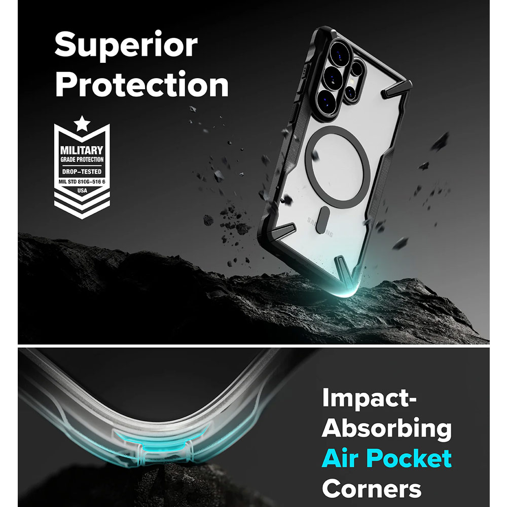 Picture of Samsung Galaxy S26 Ultra Case | Ringke Fusion X Magnetic Rugged Heavy Duty Protection Case for Samsung Galaxy S26 Ultra (Black)