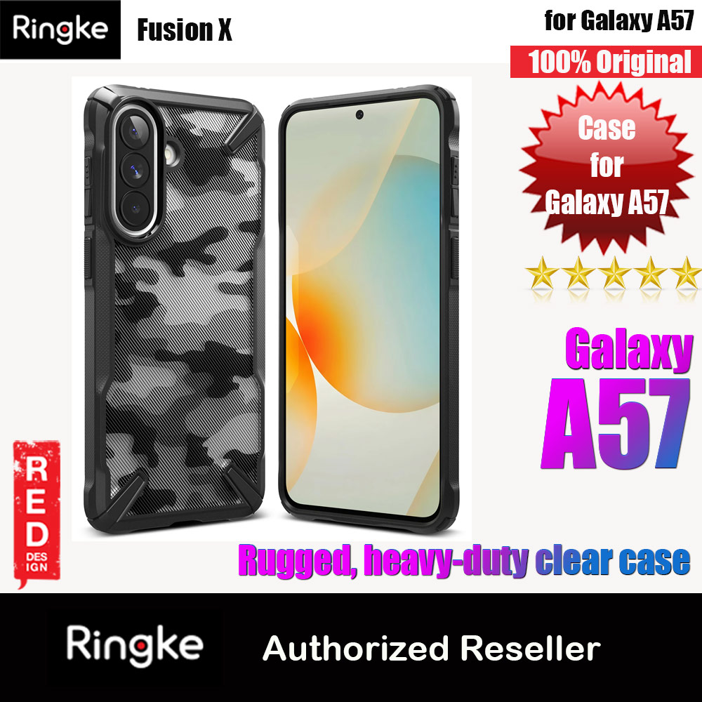 Picture of Ringke Fusion X Rugged Heavy Duty Transparent Hybrid Protection Case for Samsung Galaxy A57 (Camo Black) Samsung Galaxy A57- Samsung Galaxy A57 Cases, Samsung Galaxy A57 Covers, iPad Cases and a wide selection of Samsung Galaxy A57 Accessories in Malaysia, Sabah, Sarawak and Singapore 
