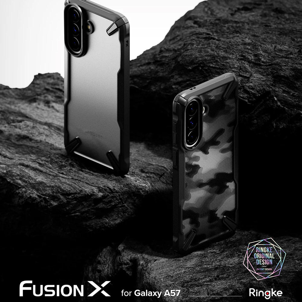 Picture of Samsung Galaxy A57 Case | Ringke Fusion X Rugged Heavy Duty Transparent Hybrid Protection Case for Samsung Galaxy A57 (Camo Black)