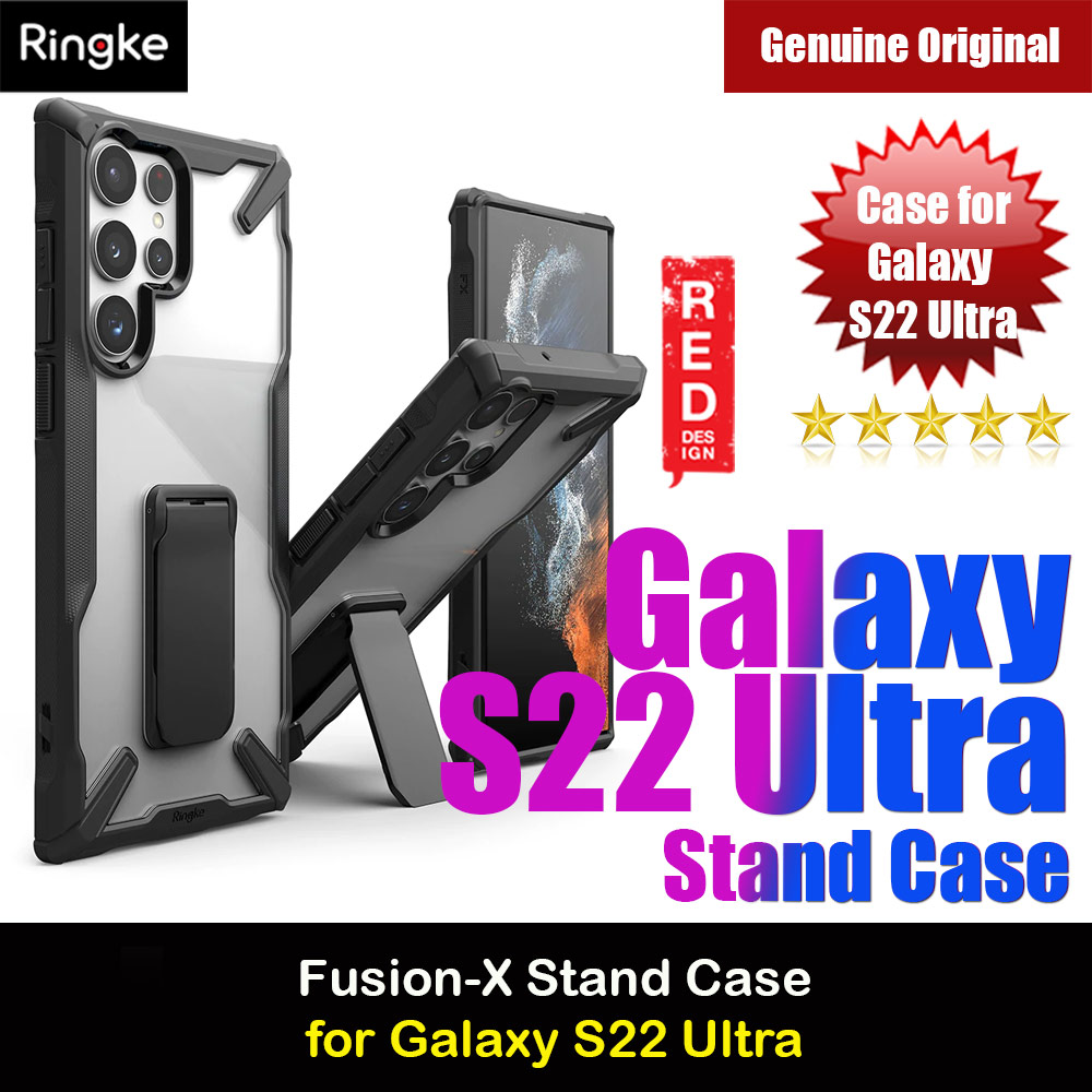 Picture of Ringke Fusion X Stand Grip Protection Case for Samsung Galaxy S22 Ultra 6.8 (Black) Samsung Galaxy S22 Ultra 5G 6.8- Samsung Galaxy S22 Ultra 5G 6.8 Cases, Samsung Galaxy S22 Ultra 5G 6.8 Covers, iPad Cases and a wide selection of Samsung Galaxy S22 Ultra 5G 6.8 Accessories in Malaysia, Sabah, Sarawak and Singapore 