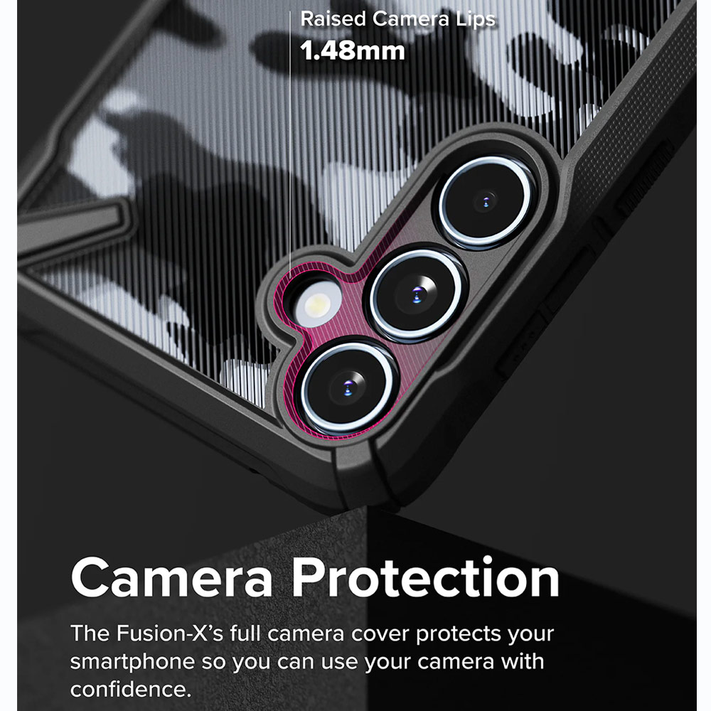 Picture of Samsung Galaxy A35 Case | Ringke Fusion X Drop Protection Case for Samsung Galaxy A35 Case (Camo Black)