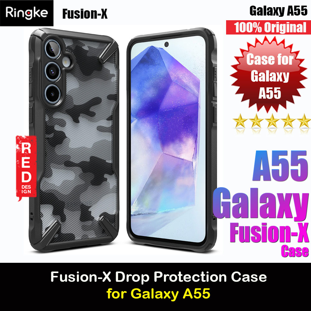 Picture of Ringke Fusion X Drop Protection Case for Samsung Galaxy A55 Case (Black Camo) Samsung Galaxy A55- Samsung Galaxy A55 Cases, Samsung Galaxy A55 Covers, iPad Cases and a wide selection of Samsung Galaxy A55 Accessories in Malaysia, Sabah, Sarawak and Singapore 