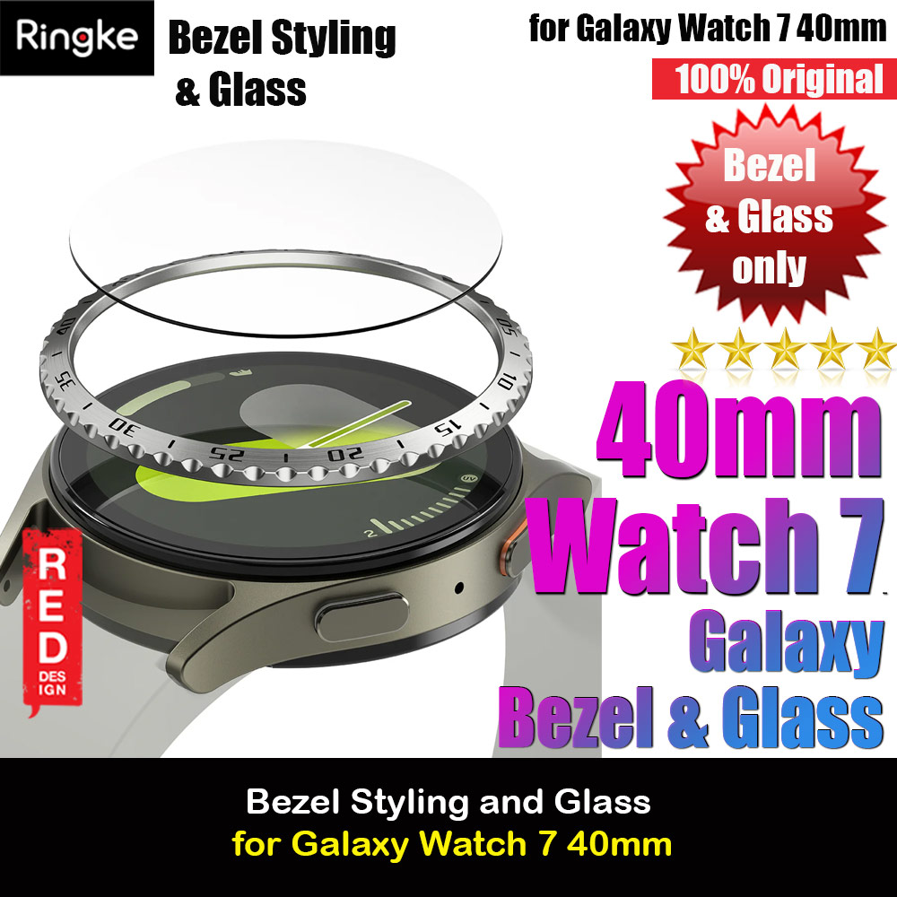 Picture of Ringke Bezel Styling and Tempered Glass Screen Protector for Samsung Galaxy Watch 7 40mm (Silver 40-01 ) Samsung Galaxy Watch 7 40mm- Samsung Galaxy Watch 7 40mm Cases, Samsung Galaxy Watch 7 40mm Covers, iPad Cases and a wide selection of Samsung Galaxy Watch 7 40mm Accessories in Malaysia, Sabah, Sarawak and Singapore 