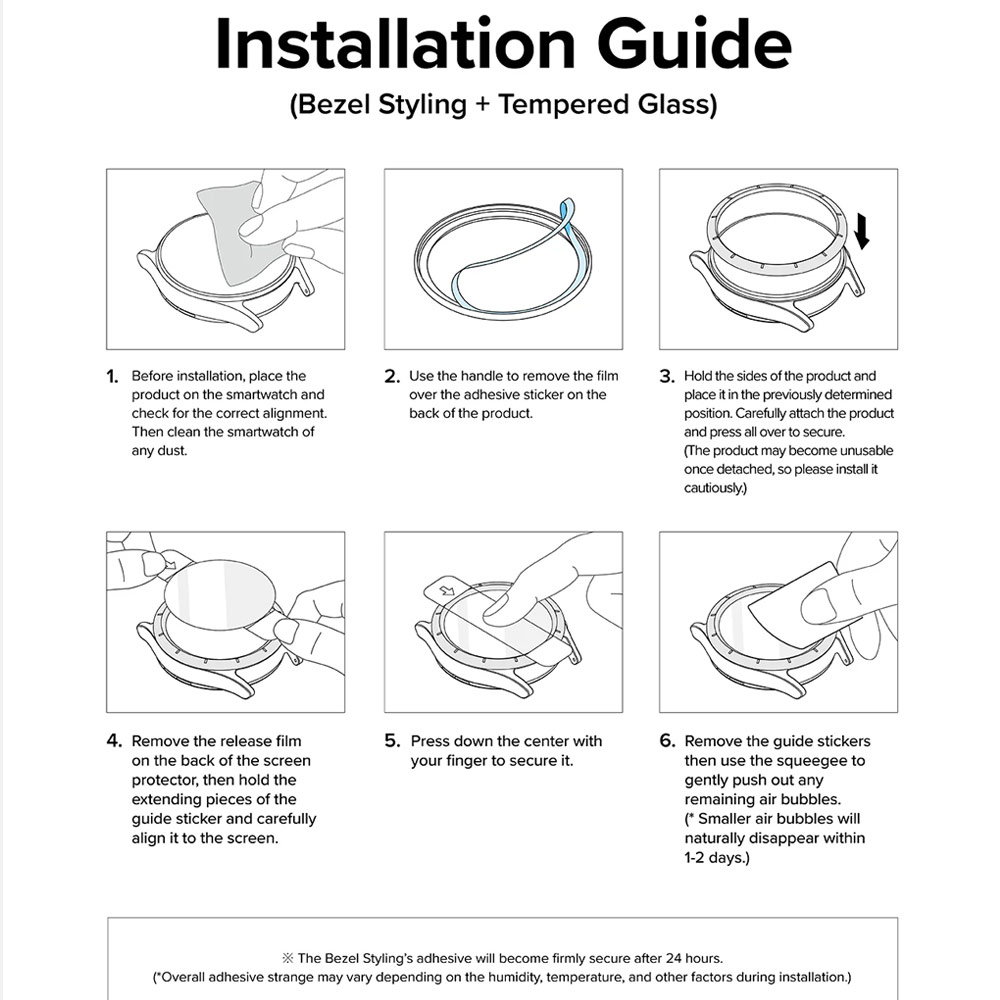 Picture of Samsung Galaxy Watch 7 40mm Screen Protector | Ringke Bezel Styling and Tempered Glass Screen Protector for Samsung Galaxy Watch 7 40mm (Silver 40-03)