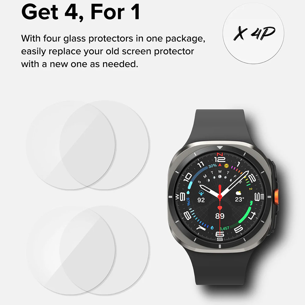 Picture of Samsung Galaxy Watch Ultra 47mm Screen Protector | Ringke Tempered Glass Screen Protector for Samsung Galaxy Watch Ultra 47mm (4pcs)