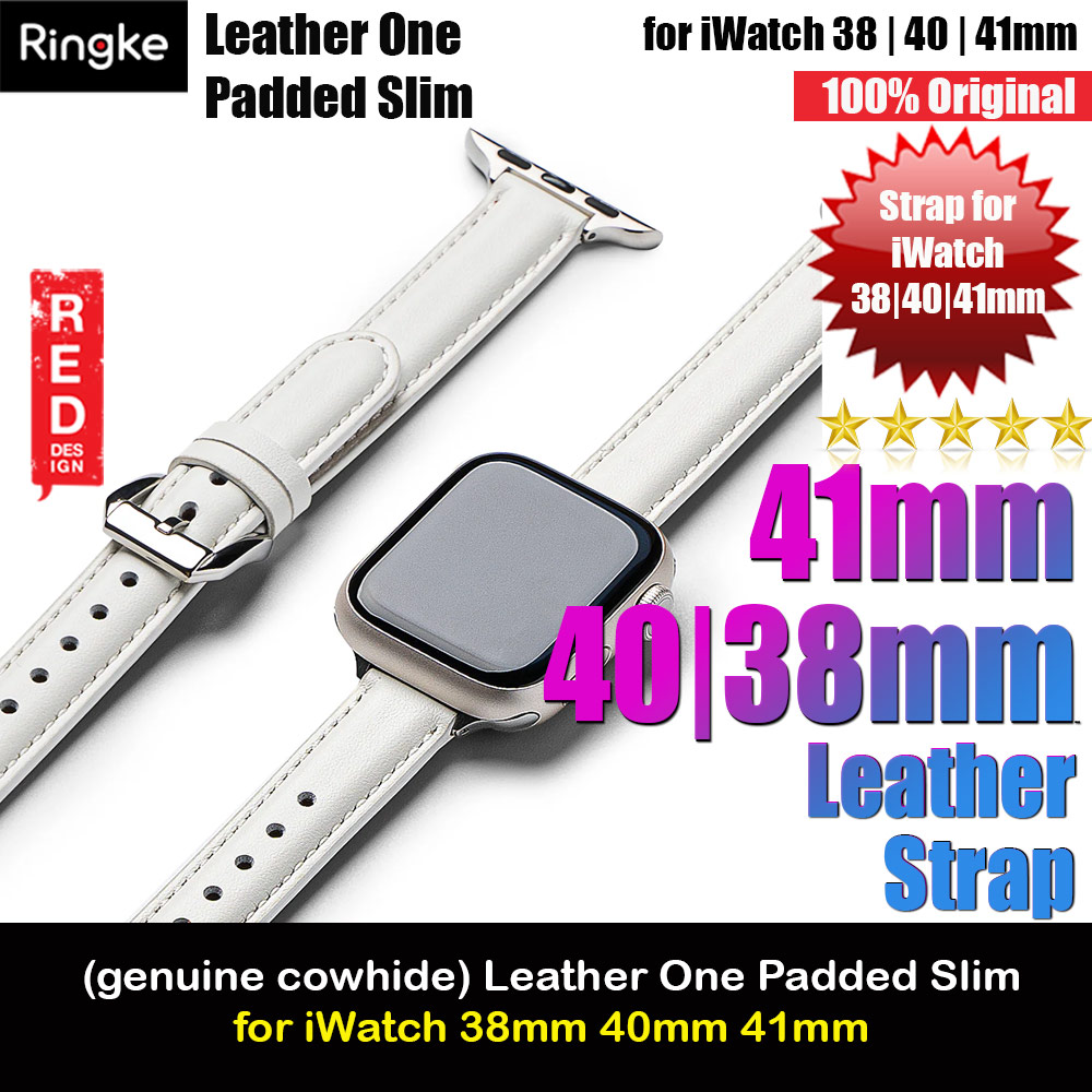 Picture of Ringke Genuine Leather One Slim Padded Strap for Apple Watch Series 4 5 6 8 9 41mm 40mm 38mm (White) Apple Watch 38mm- Apple Watch 38mm Cases, Apple Watch 38mm Covers, iPad Cases and a wide selection of Apple Watch 38mm Accessories in Malaysia, Sabah, Sarawak and Singapore 