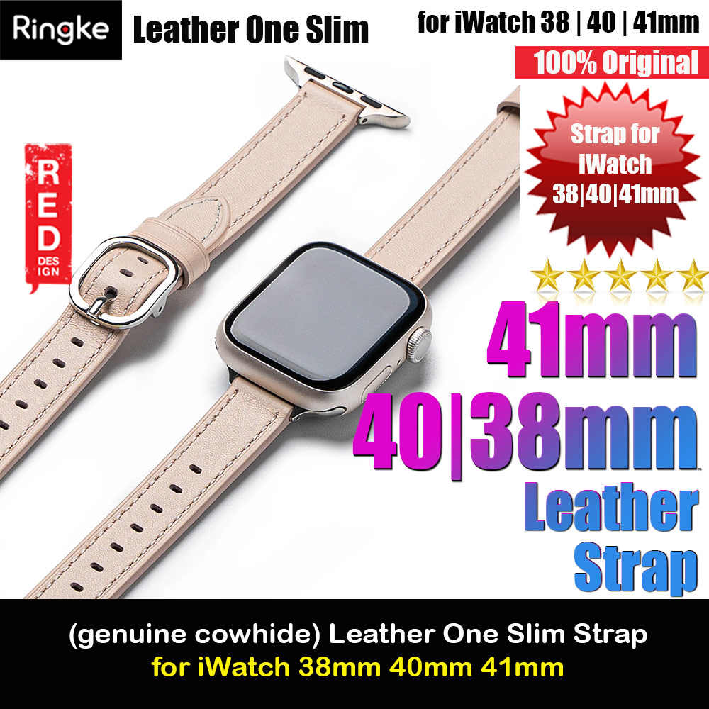 Picture of Ringke Genuine Leather One Slim Strap for Apple Watch Series 4 5 6 8 9 41mm 40mm 38mm (Cozy Pink) Apple Watch 38mm- Apple Watch 38mm Cases, Apple Watch 38mm Covers, iPad Cases and a wide selection of Apple Watch 38mm Accessories in Malaysia, Sabah, Sarawak and Singapore 