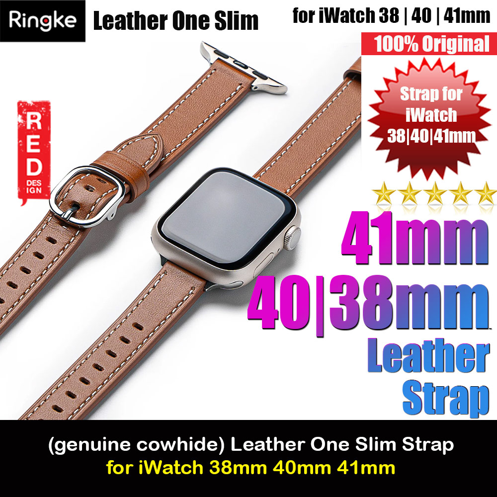 Picture of Ringke Genuine Leather One Slim Strap for Apple Watch Series 4 5 6 8 9 41mm 40mm 38mm (Brown) Apple Watch 38mm- Apple Watch 38mm Cases, Apple Watch 38mm Covers, iPad Cases and a wide selection of Apple Watch 38mm Accessories in Malaysia, Sabah, Sarawak and Singapore 