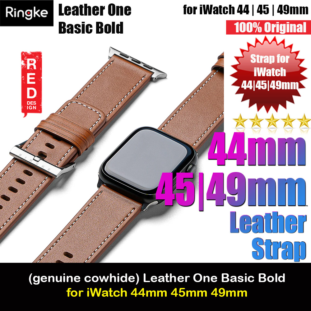 Picture of Ringke Genuine Leather One Basic Bold Strap for Apple Watch Series 4 5 6 8 9 42mm 44mm 45mm Ultra 49mm (Brown) Apple Watch 42mm- Apple Watch 42mm Cases, Apple Watch 42mm Covers, iPad Cases and a wide selection of Apple Watch 42mm Accessories in Malaysia, Sabah, Sarawak and Singapore 