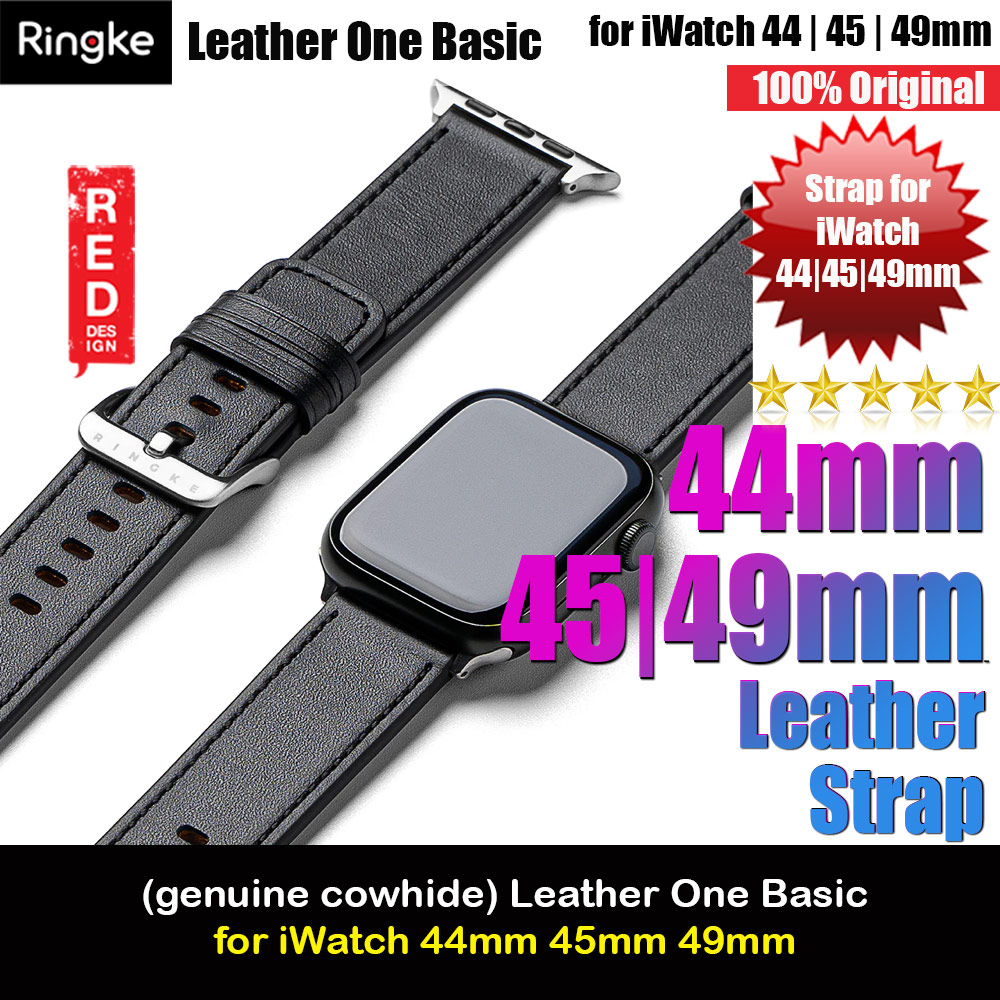 Picture of Ringke Genuine Leather One Basic Strap for Apple Watch Series 4 5 6 8 9 42mm 44mm 45mm Ultra 49mm (Black) Apple Watch 42mm- Apple Watch 42mm Cases, Apple Watch 42mm Covers, iPad Cases and a wide selection of Apple Watch 42mm Accessories in Malaysia, Sabah, Sarawak and Singapore 