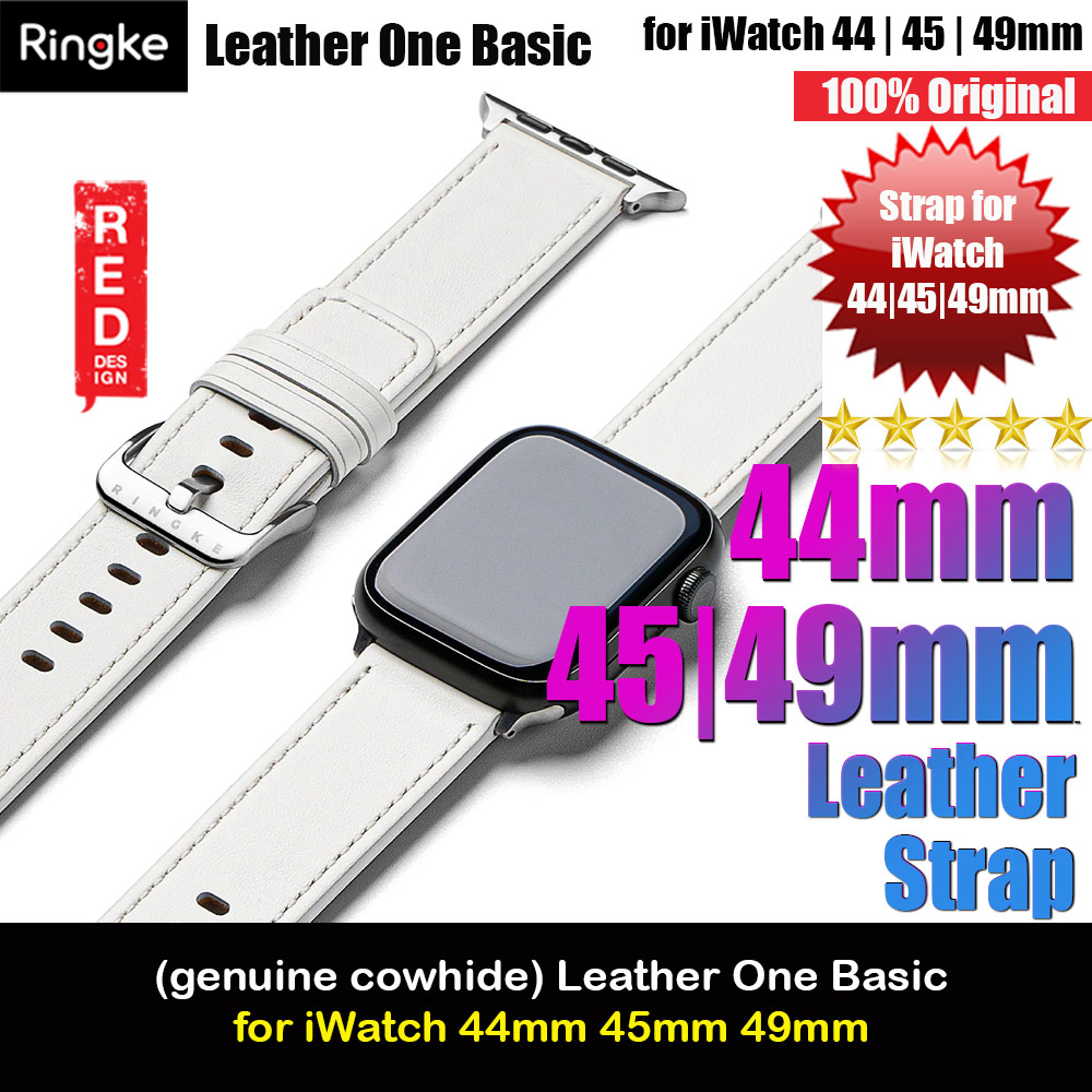 Picture of Ringke Genuine Leather One Basic Strap for Apple Watch Series 4 5 6 8 9 42mm 44mm 45mm Ultra 49mm (White) Apple Watch 42mm- Apple Watch 42mm Cases, Apple Watch 42mm Covers, iPad Cases and a wide selection of Apple Watch 42mm Accessories in Malaysia, Sabah, Sarawak and Singapore 